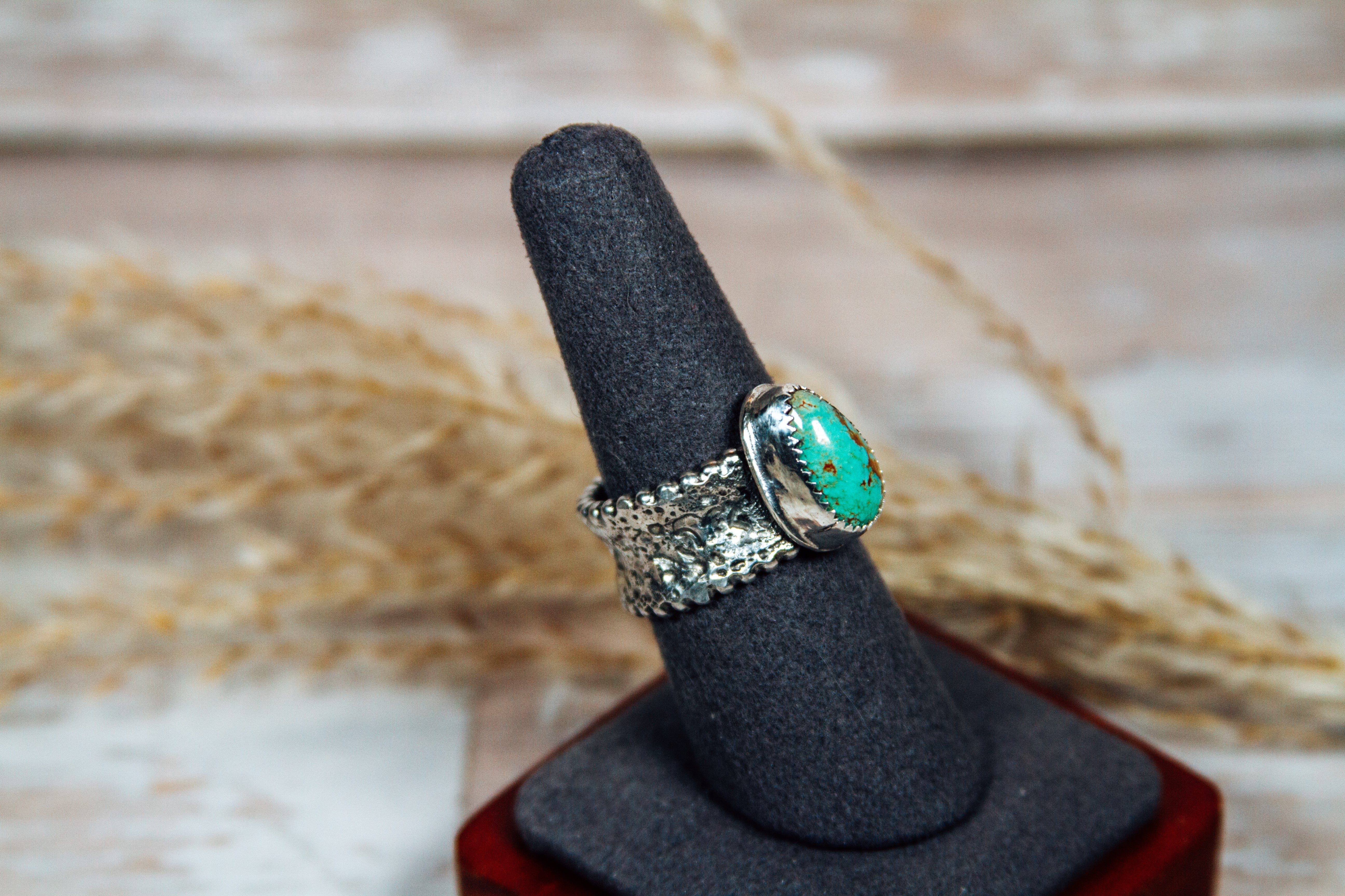 Kingman Turquoise Sterling Silver Ring Size 8.25