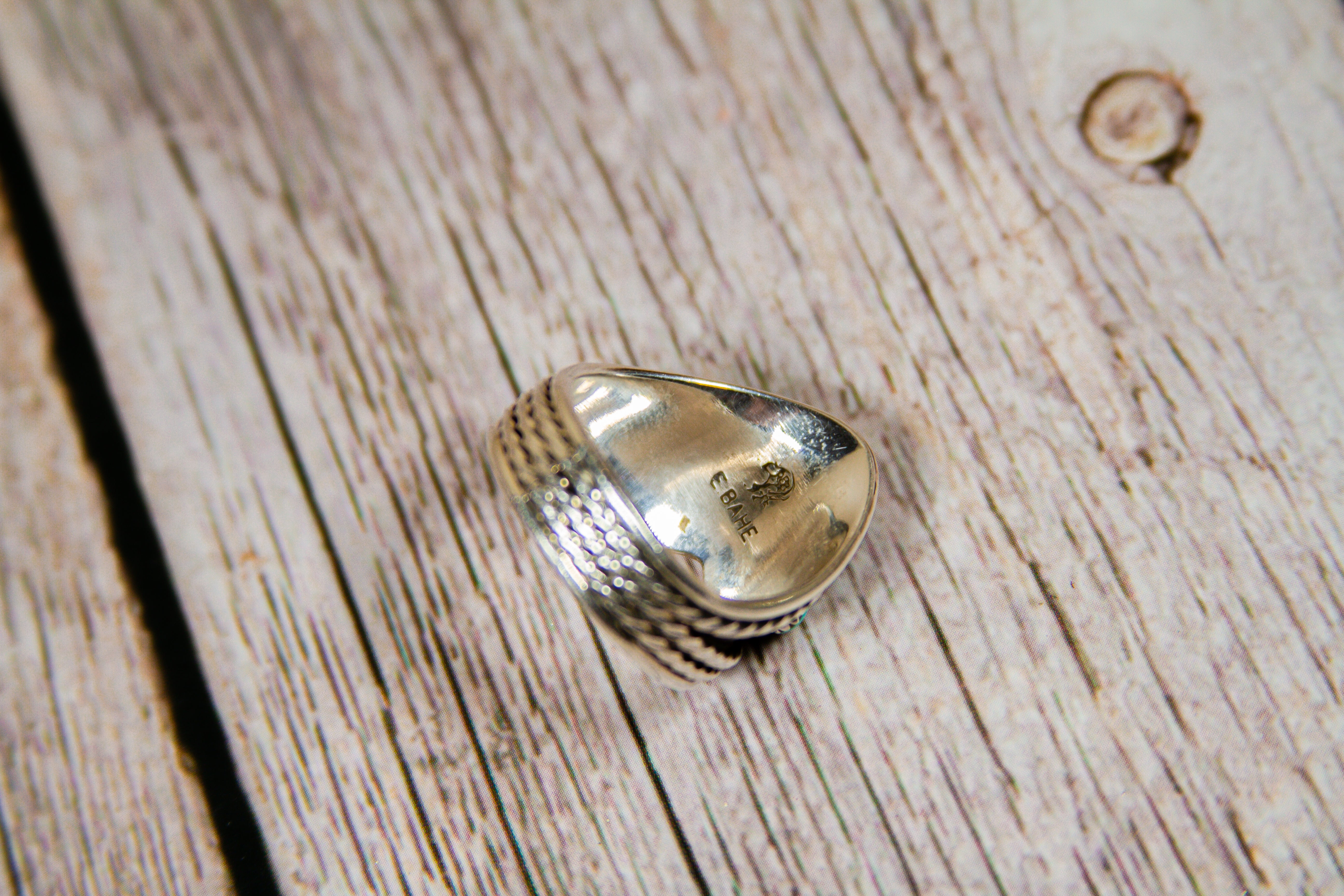 Personal "Destash" Collection: Native Made by E. Bahe Sterling Silver Ring Size 9