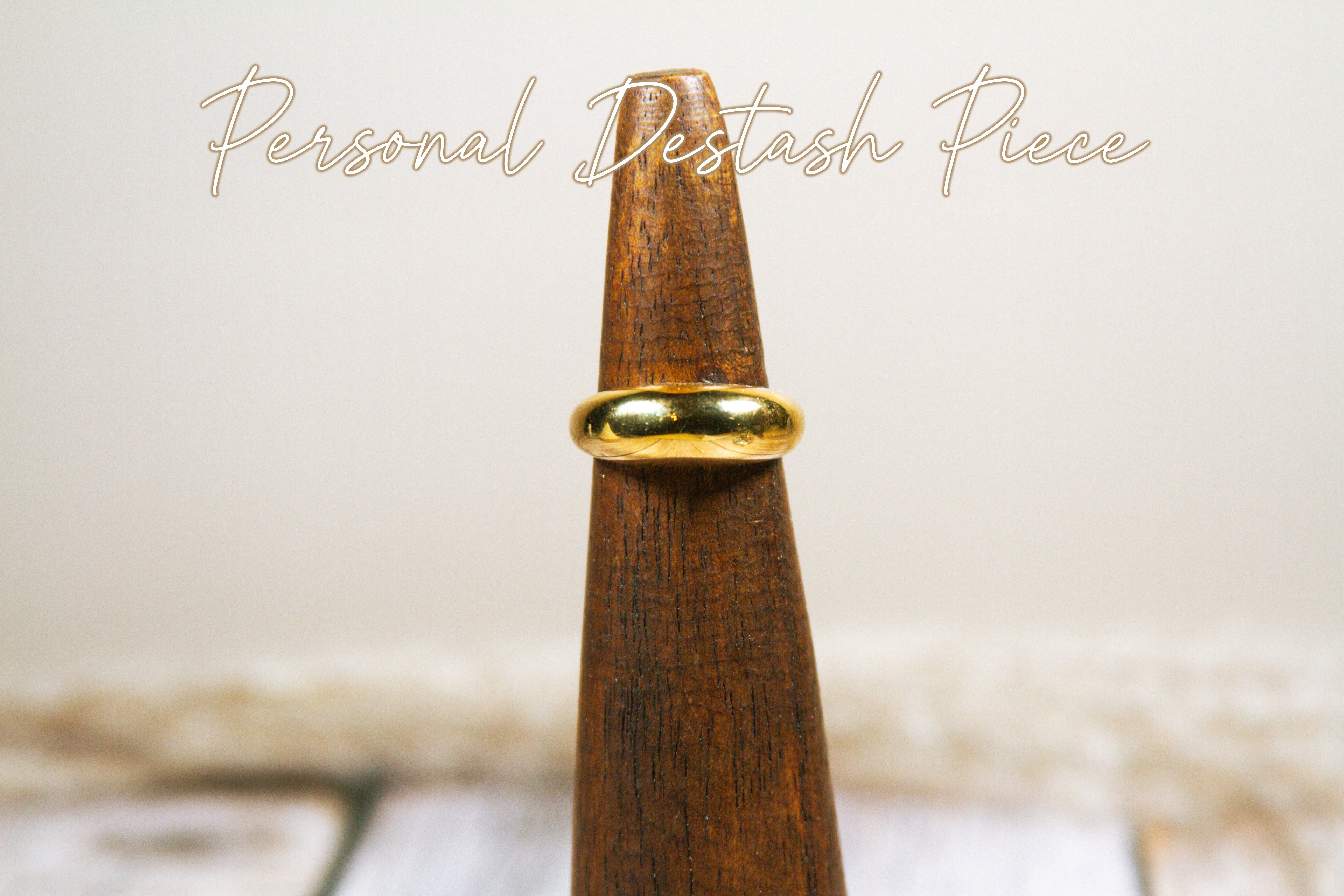 Personal "Destash" Collection: 18K GOLD PLATED DOME RING Size 8 Maker's Mark Mai Desiree