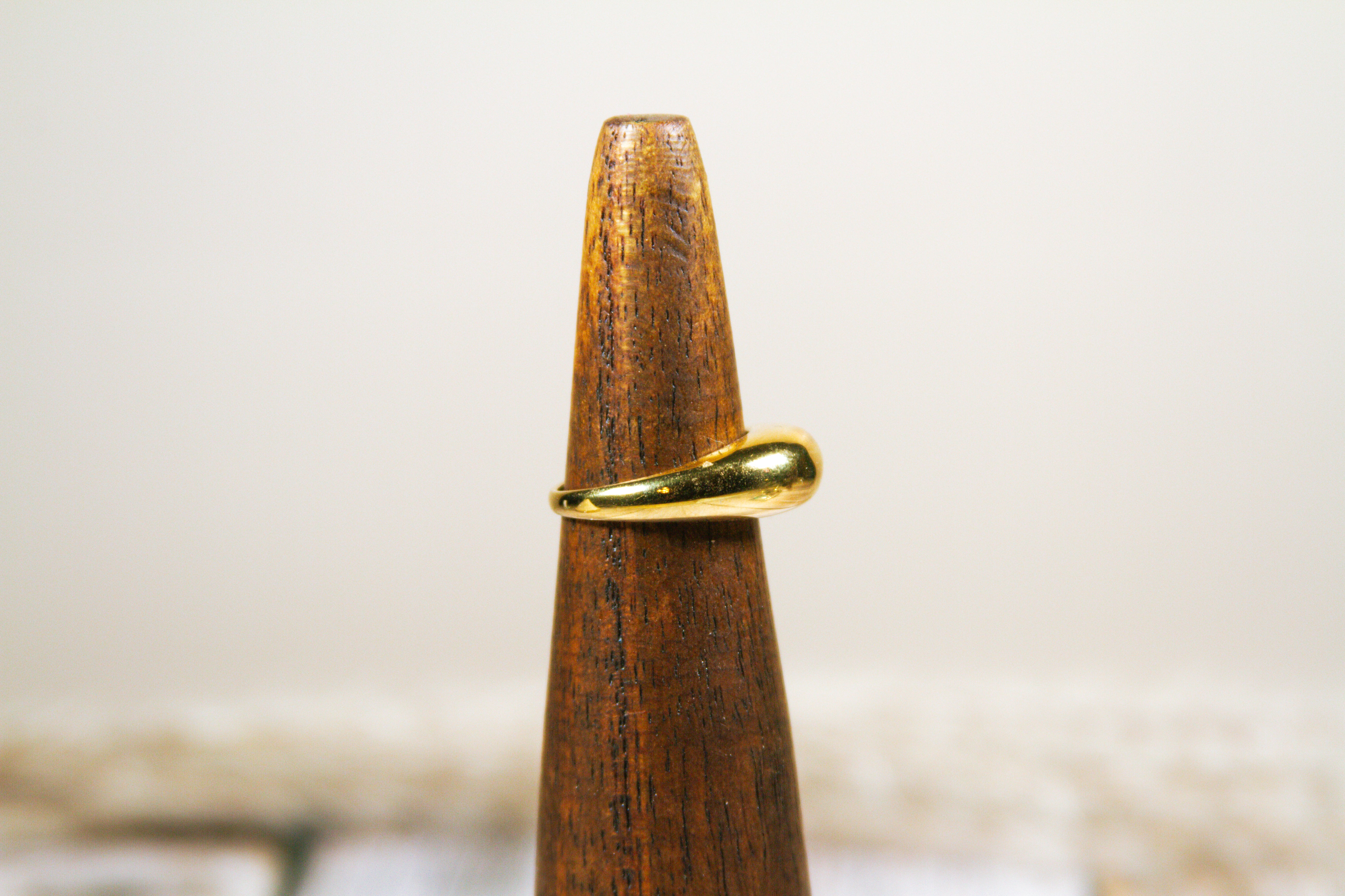 Personal "Destash" Collection: 18K GOLD PLATED DOME RING Size 8 Maker's Mark Mai Desiree