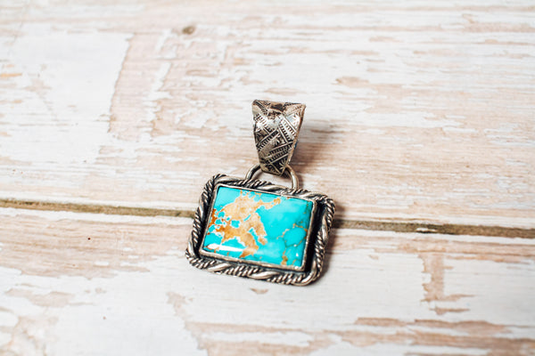 Handmade Sterling Silver Easter Blue Turquoise Pendant