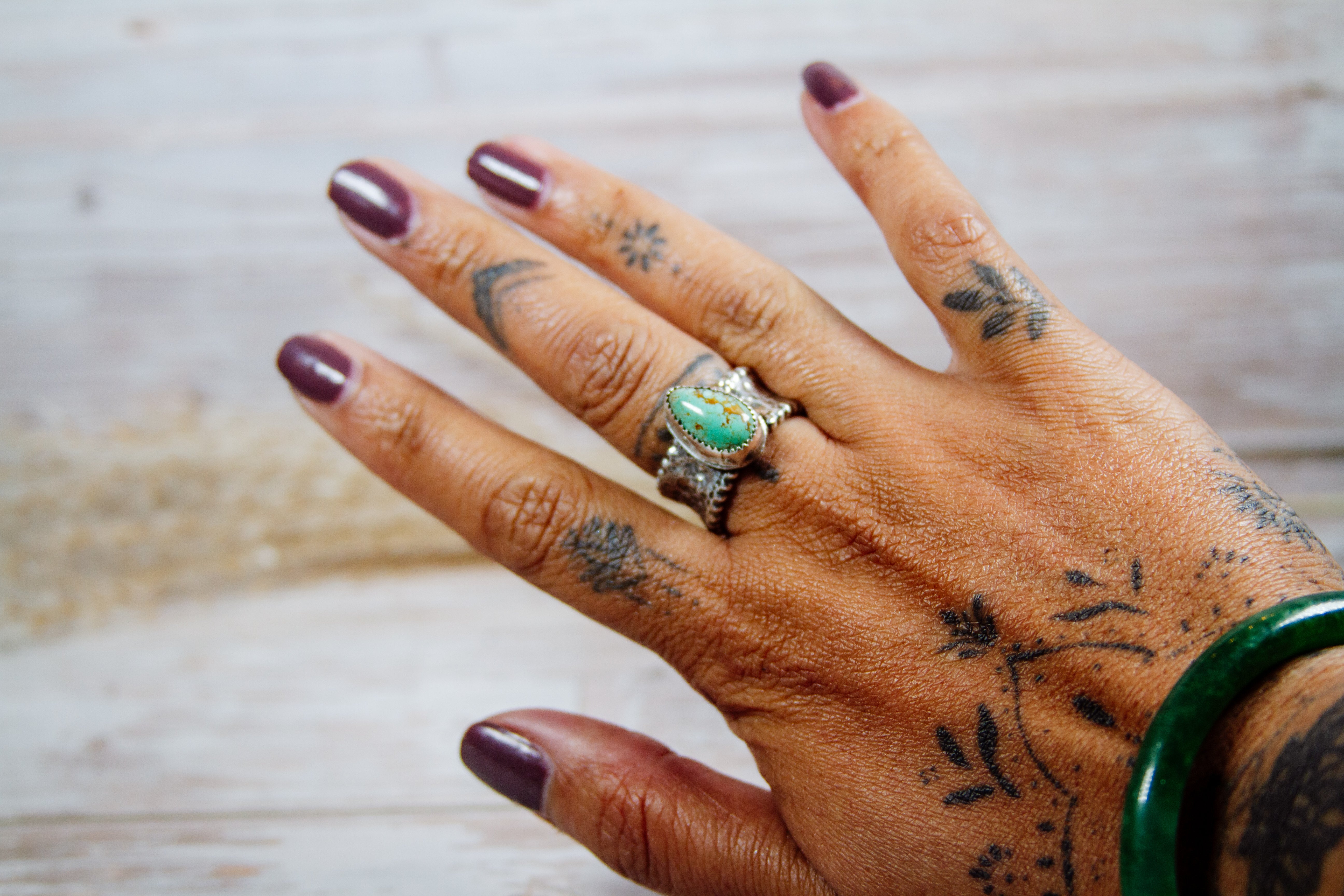 Kingman Turquoise Sterling Silver Ring Size 8.25