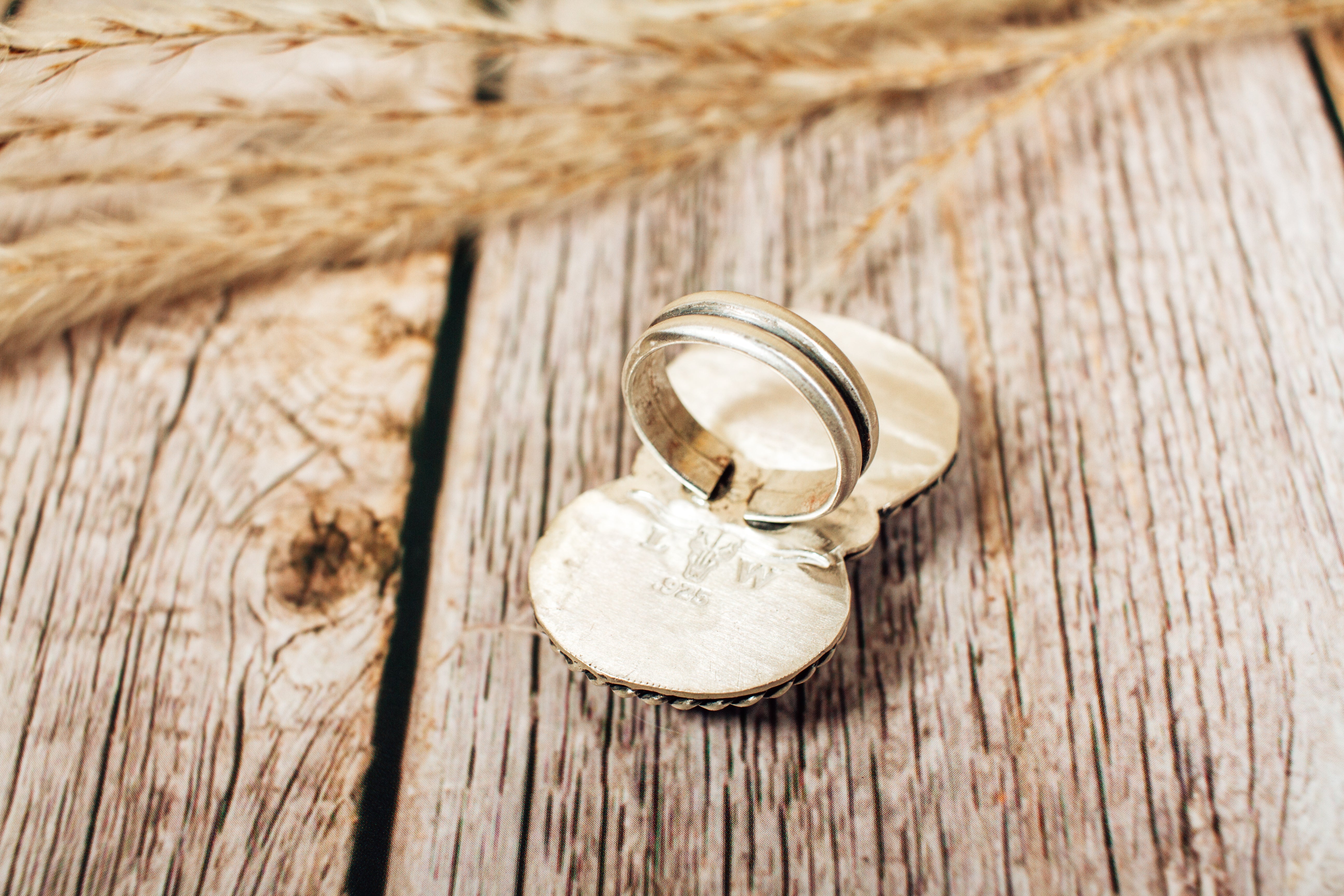 Handmade Nevada Boulder Turquoise & Royston Turquoise Sterling Silver Ring Size 7.5