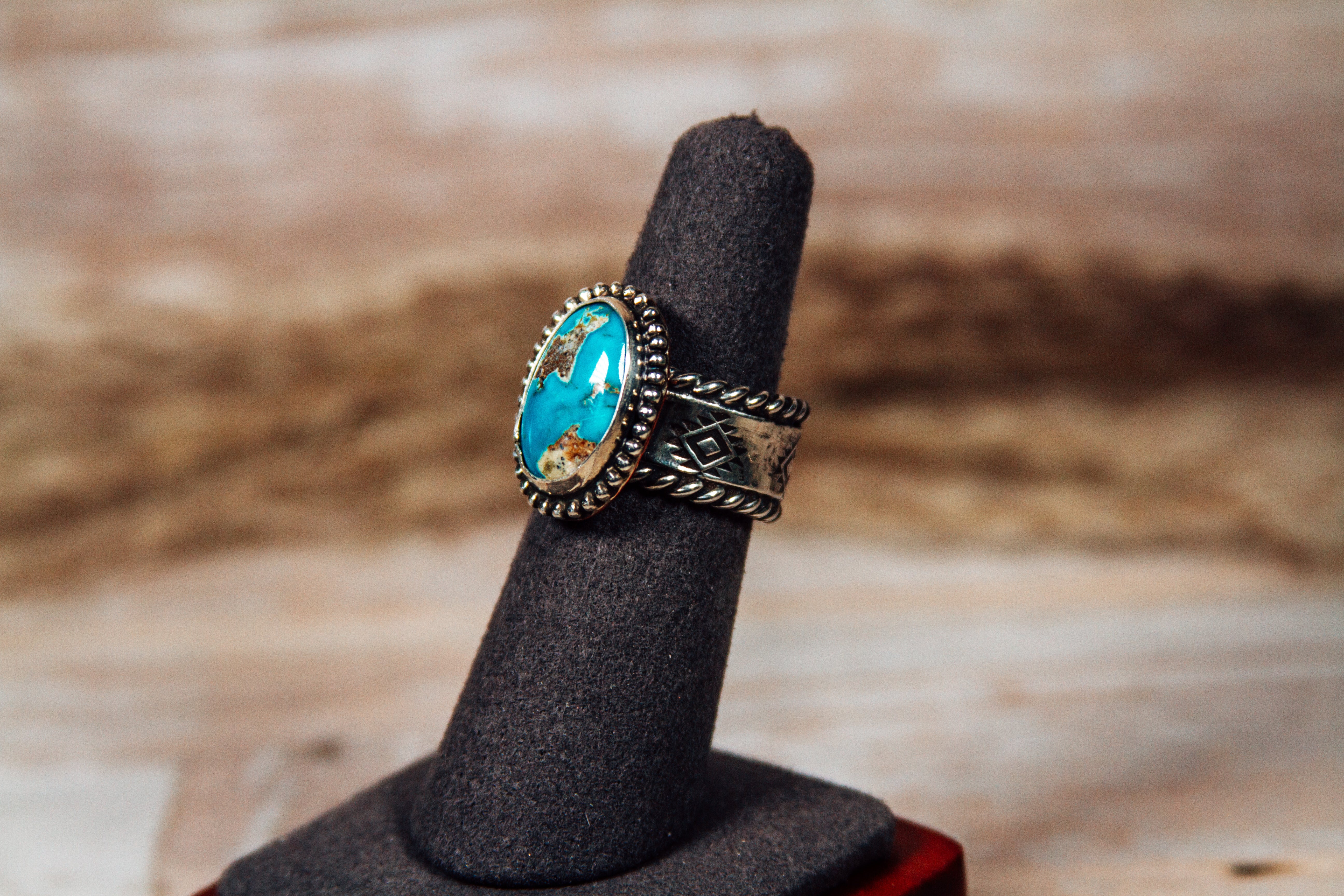 Royston Turquoise Sterling Silver with Copper Accents Ring size 6