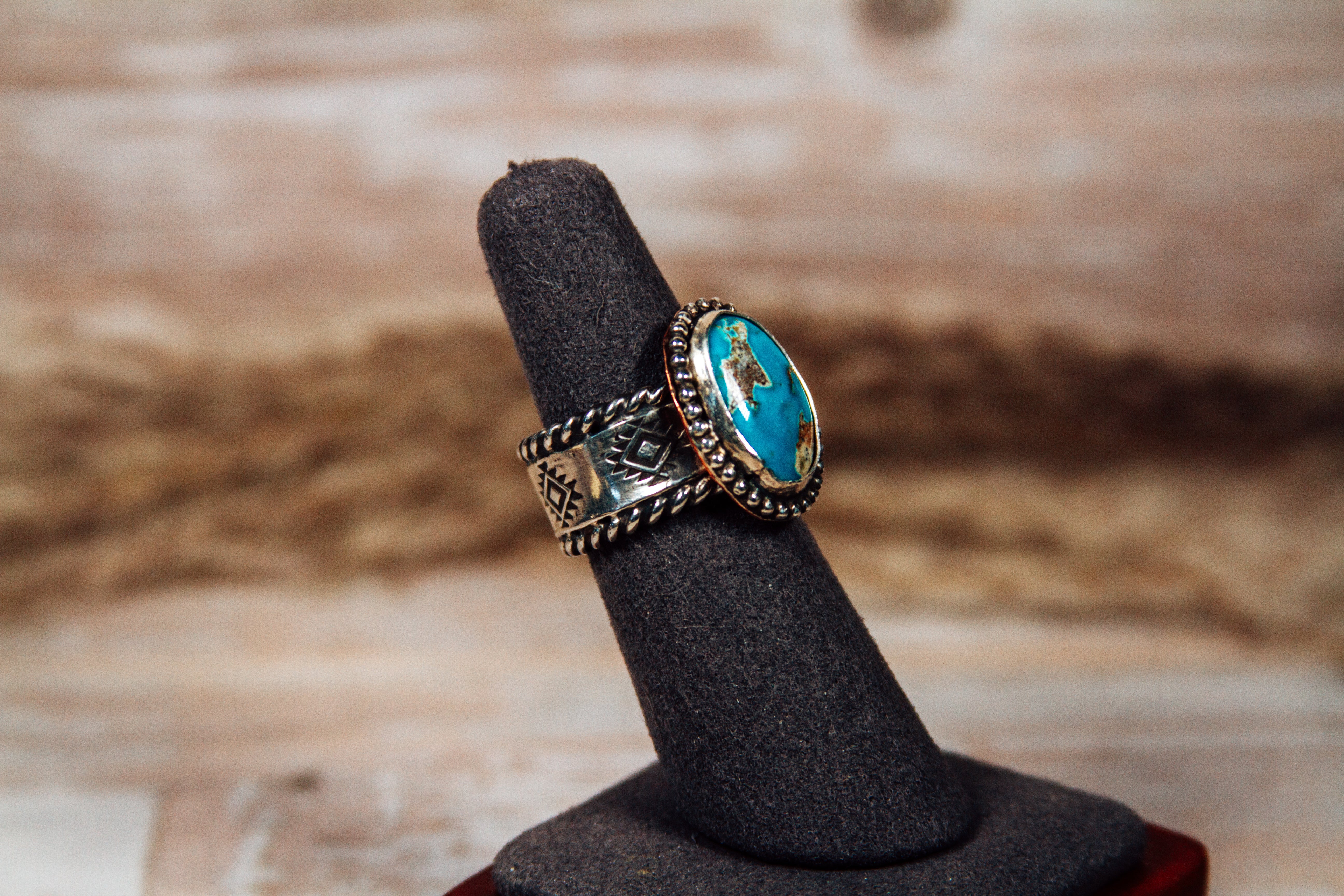 Royston Turquoise Sterling Silver with Copper Accents Ring size 6