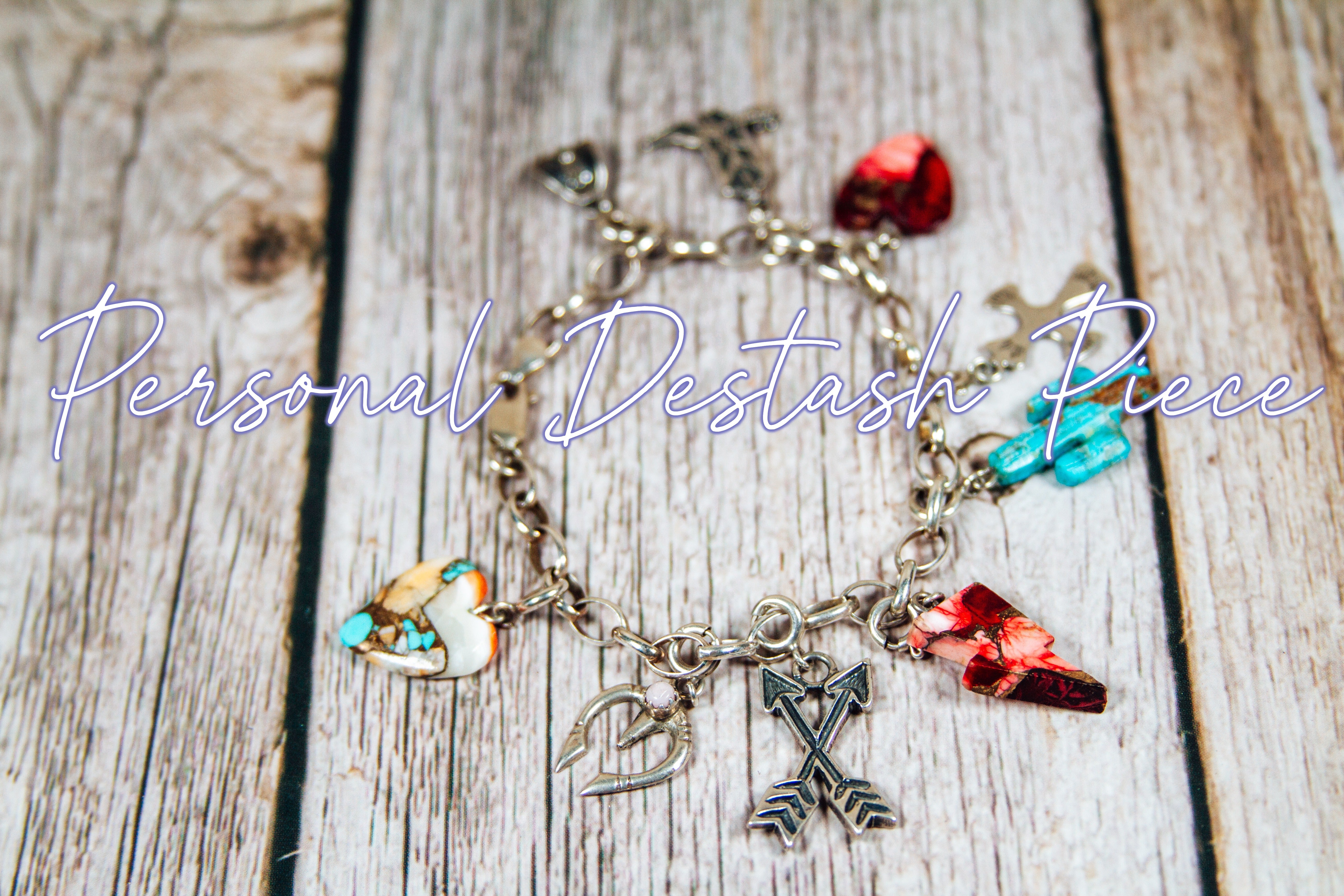 Personal "Destash" Collection: Navajo Sterling Silver Charm Bracelet 5.75"