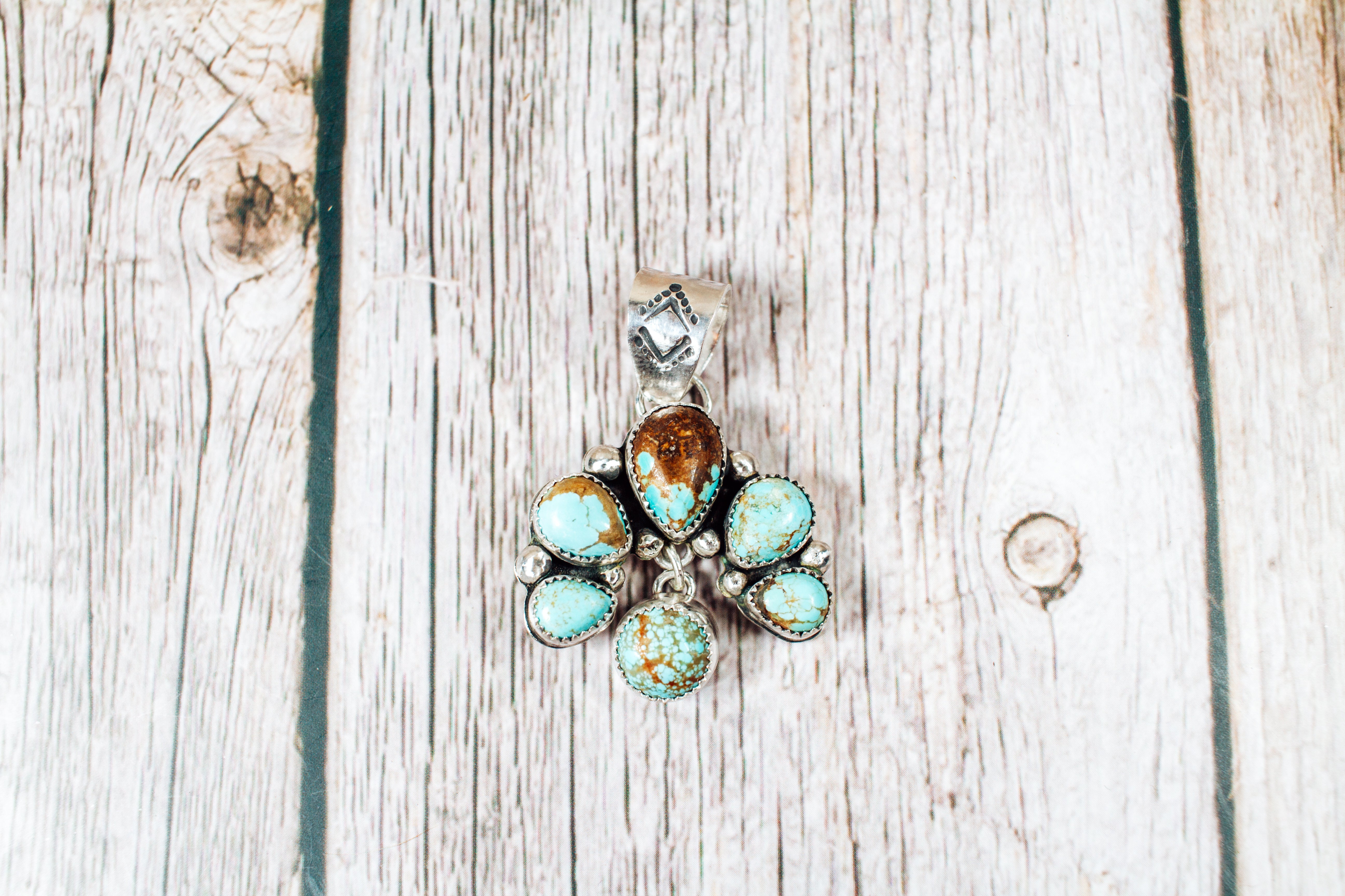 Handmade Sterling Silver No. 8 Turquoise Naja Pendant