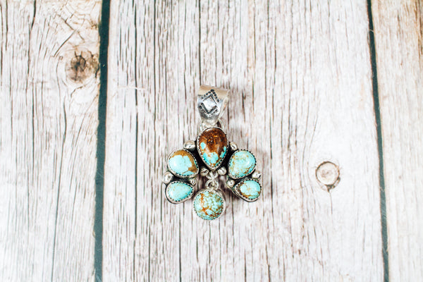 Handmade Sterling Silver No. 8 Turquoise Naja Pendant