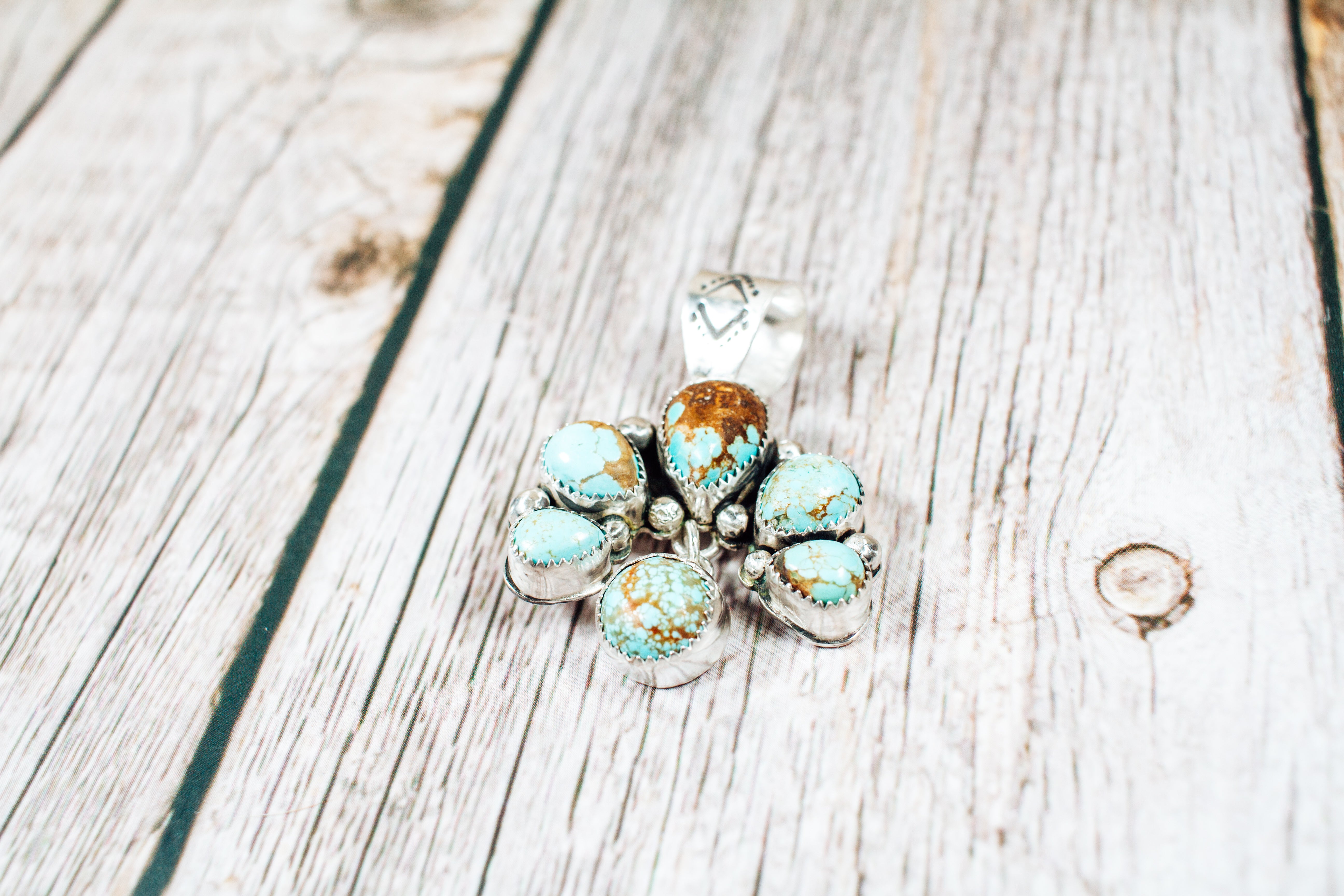 Handmade Sterling Silver No. 8 Turquoise Naja Pendant