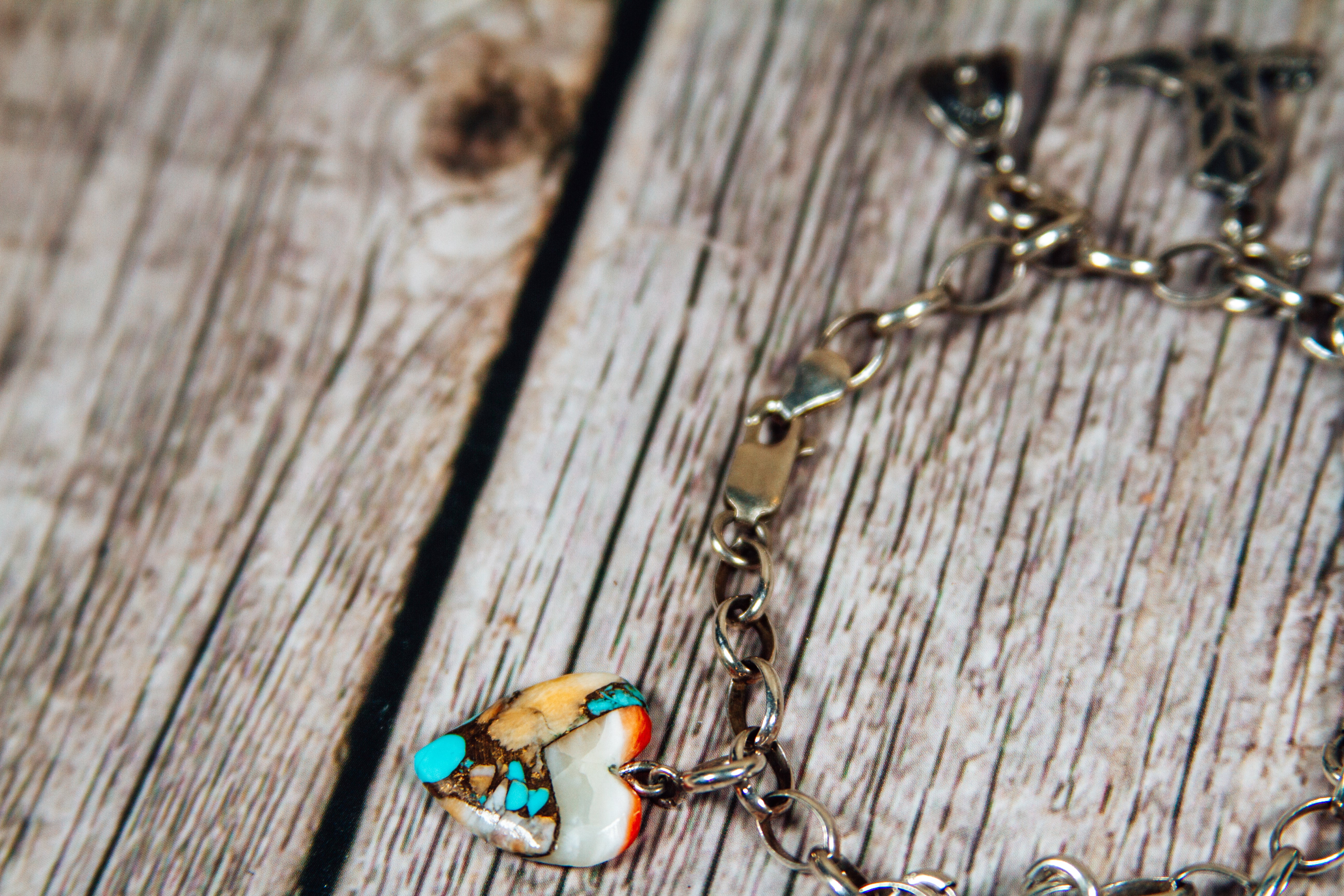 Personal "Destash" Collection: Navajo Sterling Silver Charm Bracelet 5.75"