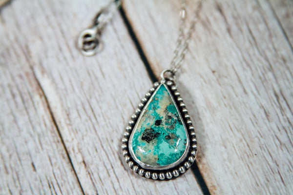 Handmade Sterling Silver Necklace Campitos Turquoise