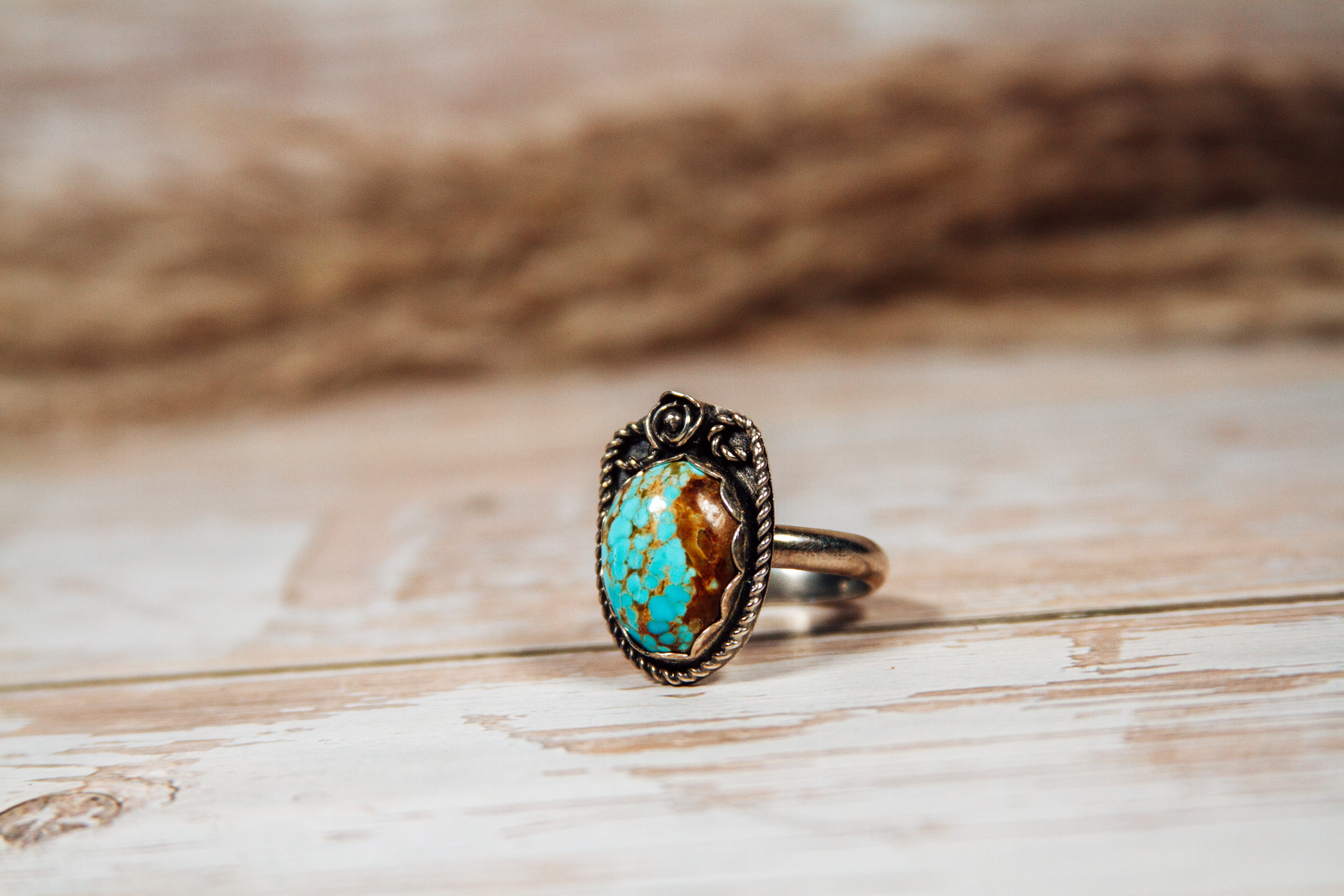 Royston Turquoise Sterling Silver Ring sz 8