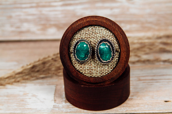 Green Aventurine Sterling Silver Stud Earrings