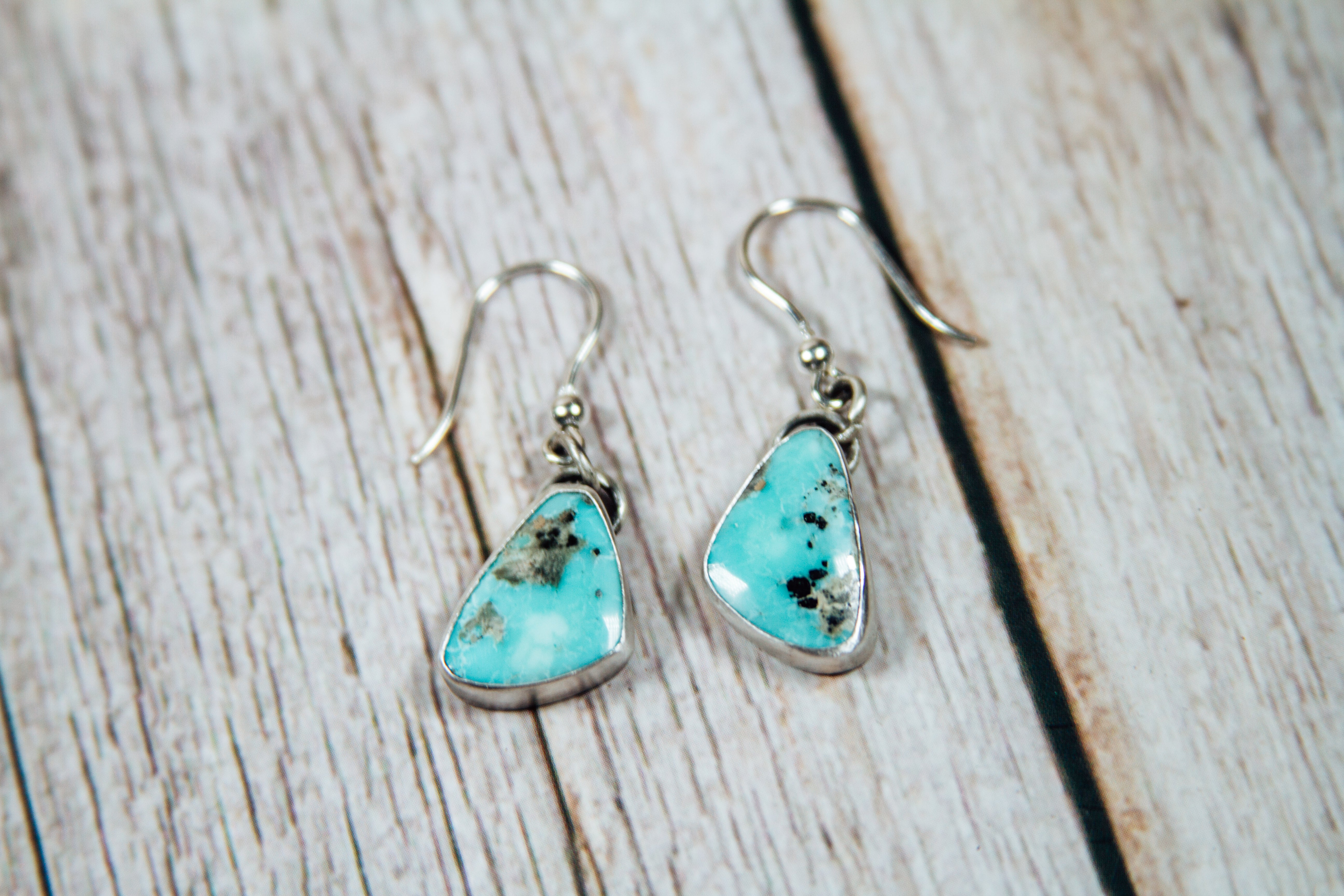 Handmade Dangle Earrings Campitos Turquoise