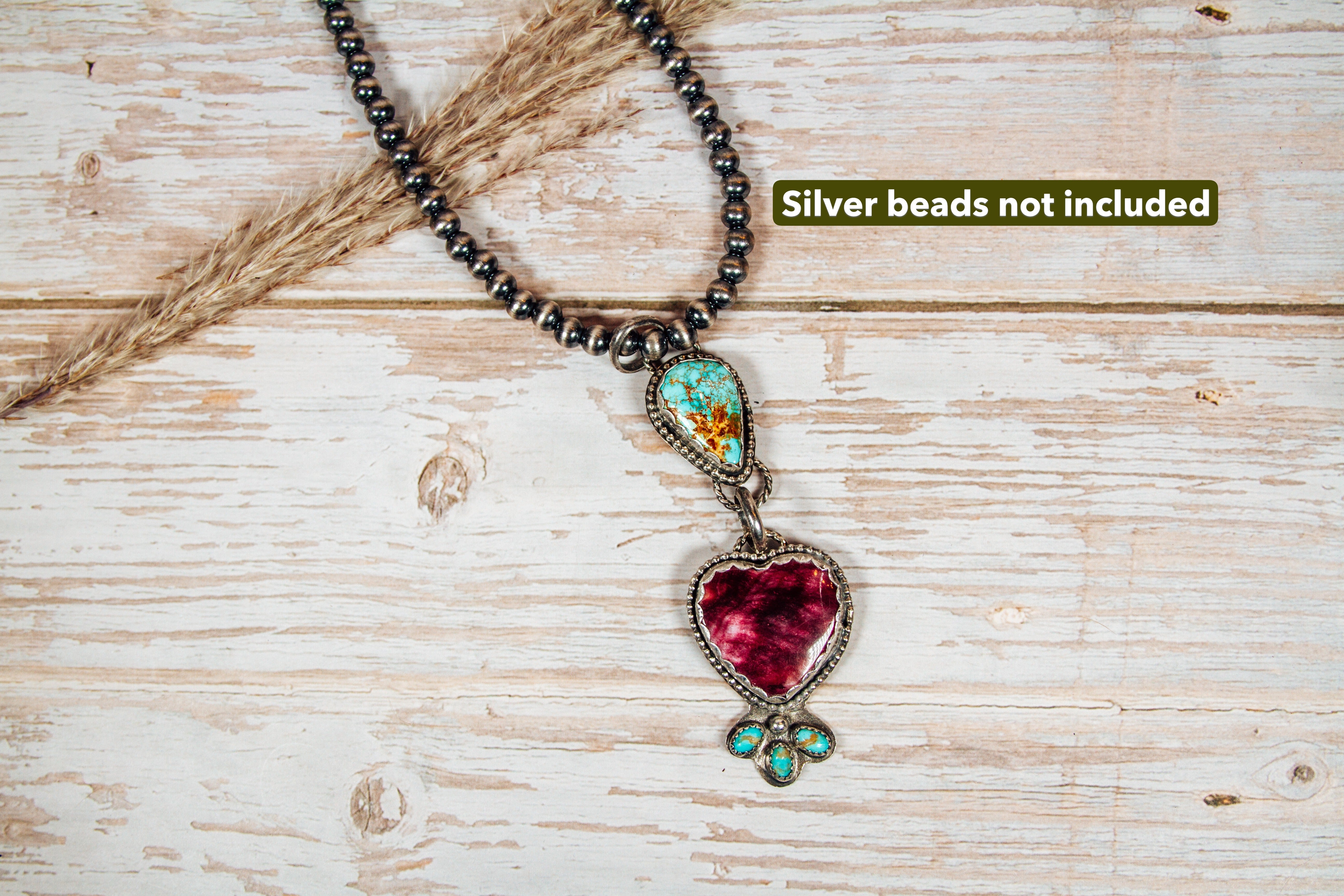 Purple Spiny & Royston Turquoise Sterling Silver Pendant