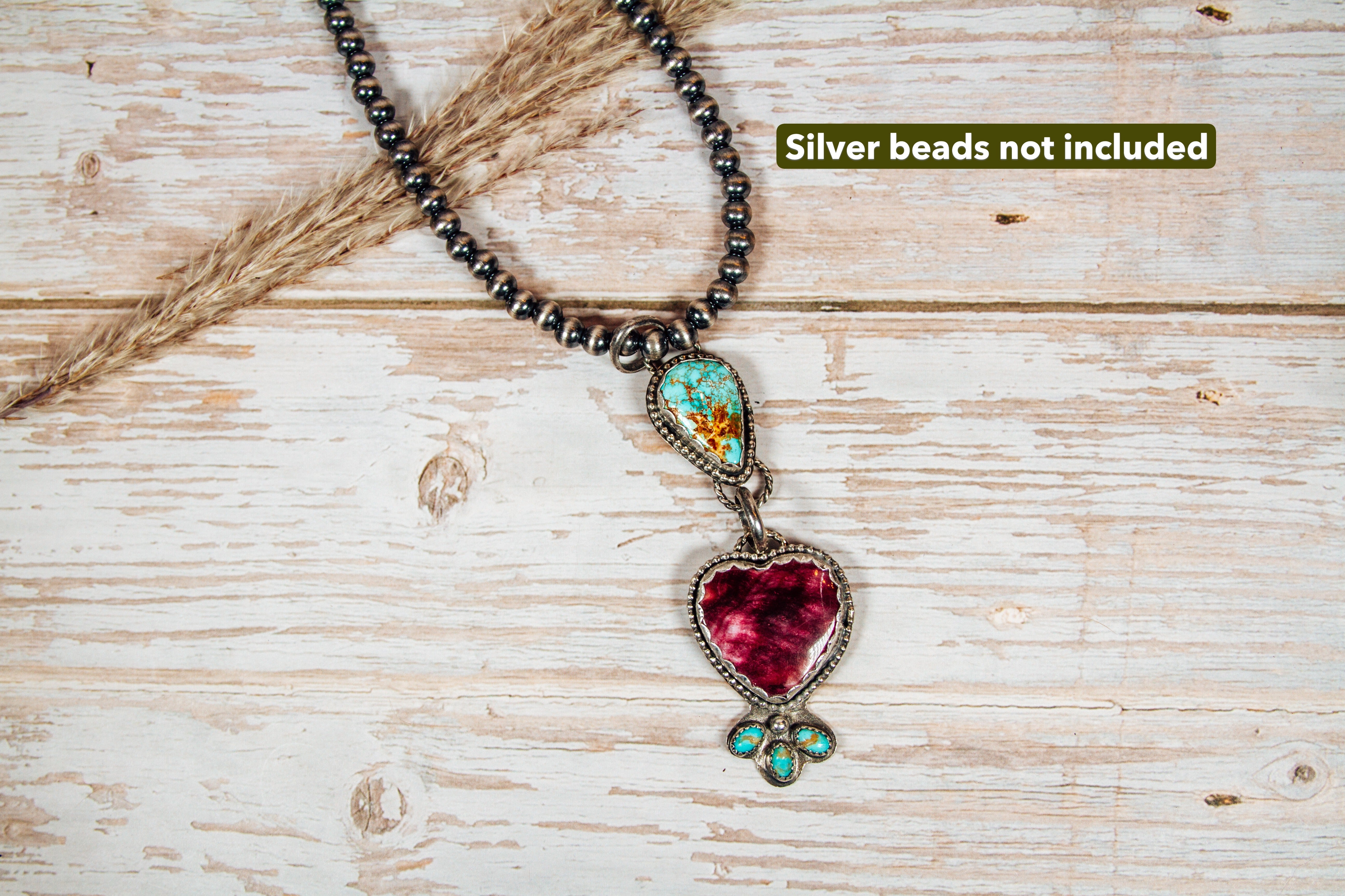 Purple Spiny & Royston Turquoise Sterling Silver Pendant