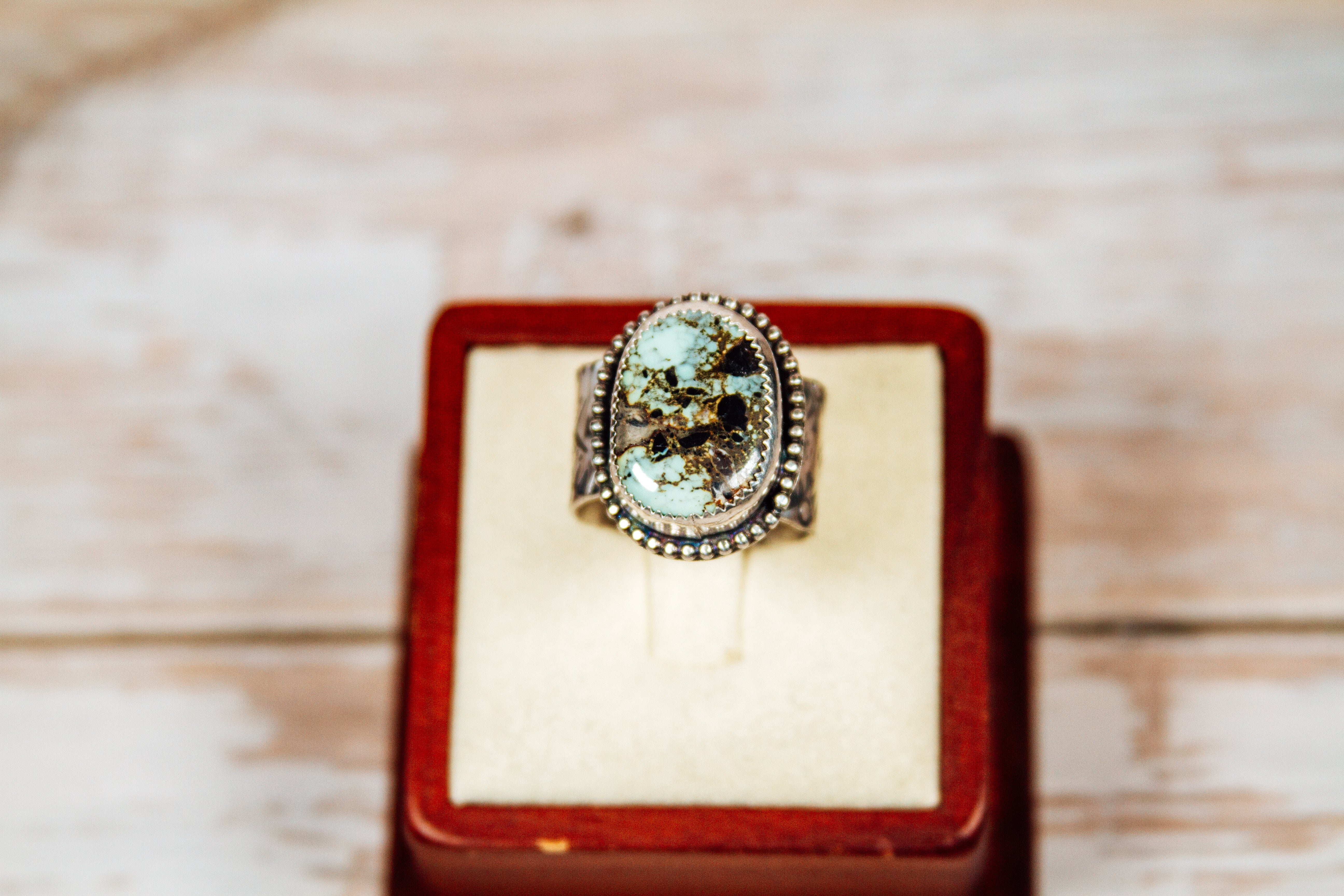Frog Blossom Variscite Sterling Silver Ring Size Adjustable
