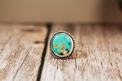 Handmade Sterling Silver Ring | Baja Turquoise Statement Ring | Size 5