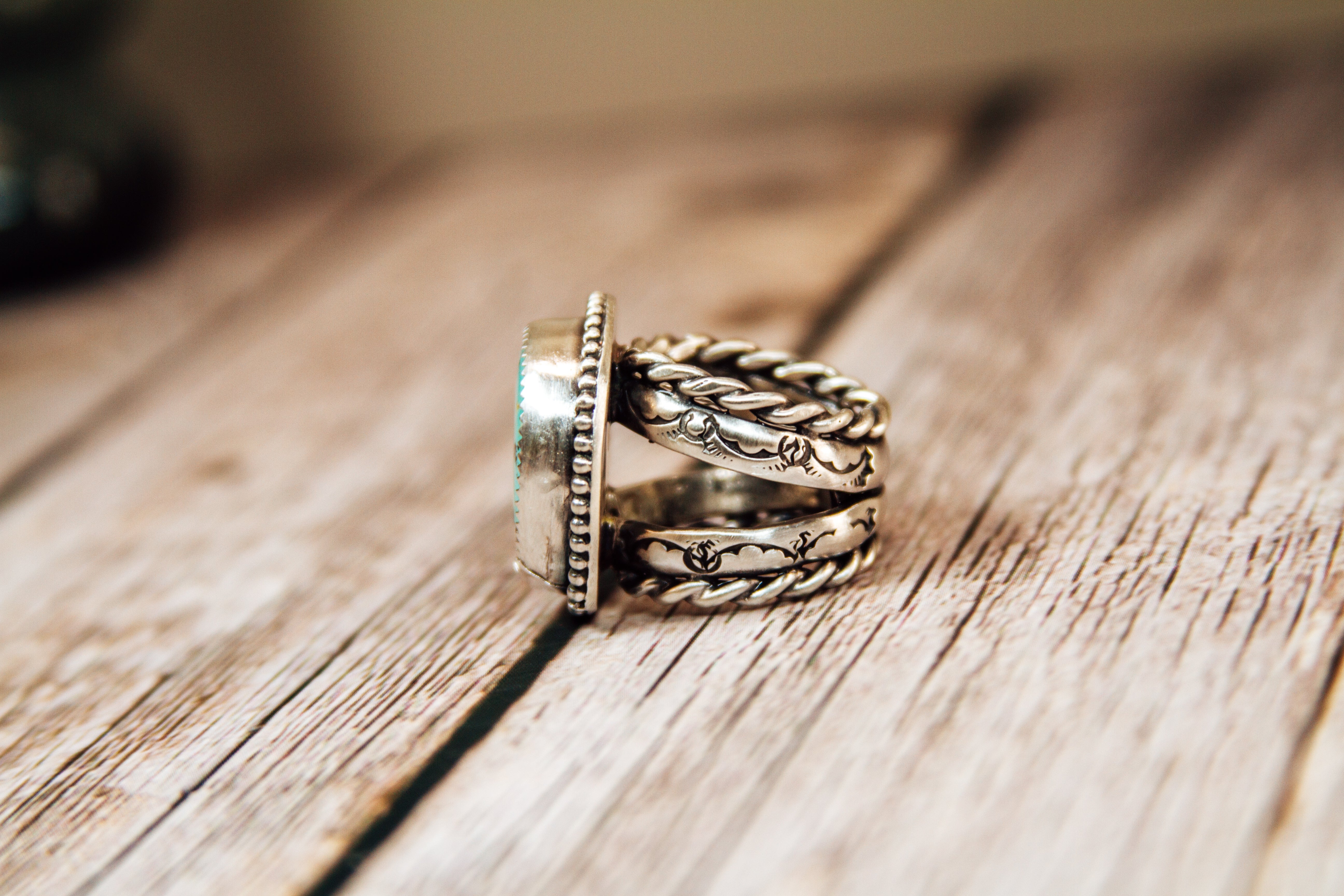 Handmade Sterling Silver Ring | Baja Turquoise Statement Ring | Size 5