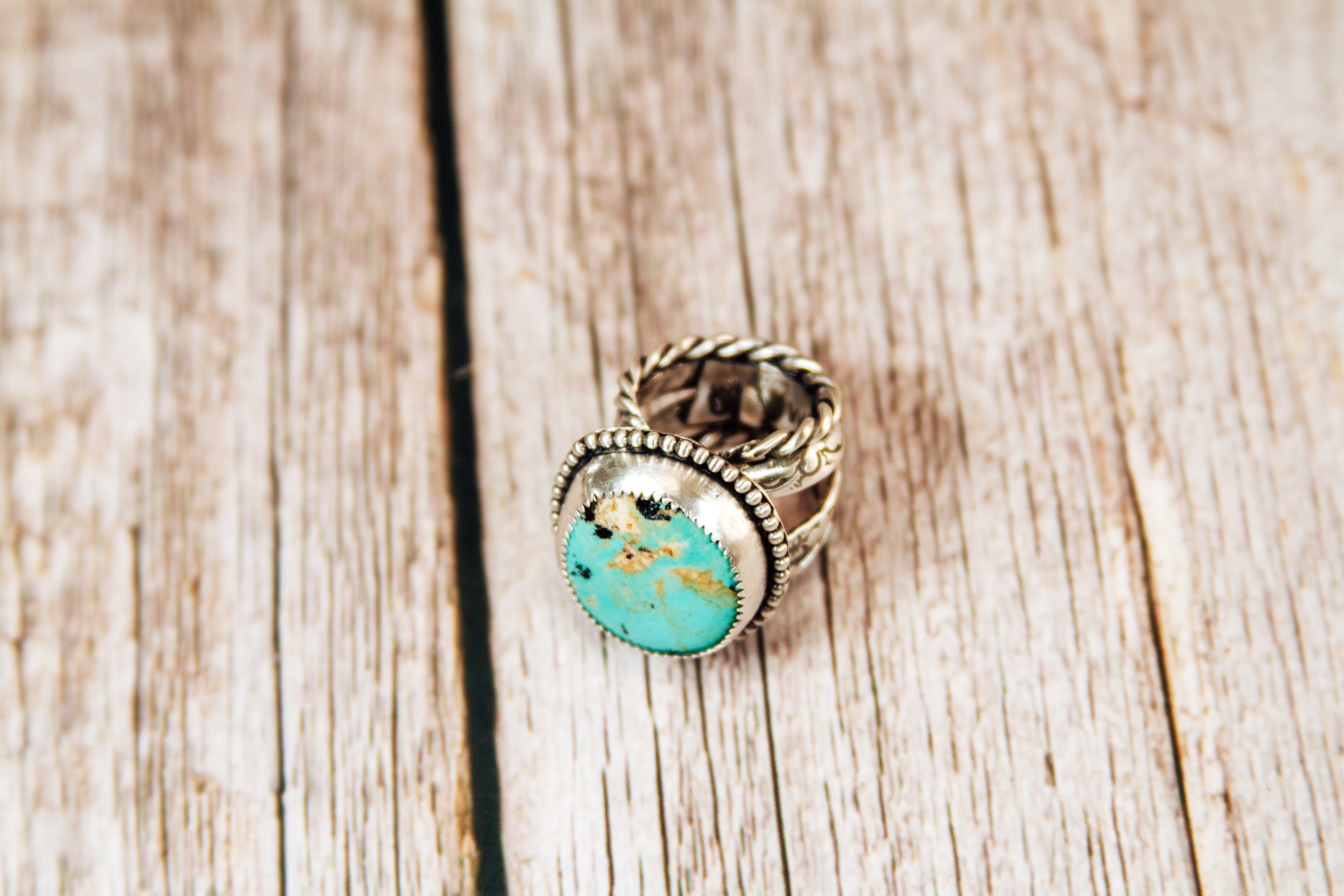 Handmade Sterling Silver Ring | Baja Turquoise Statement Ring | Size 5