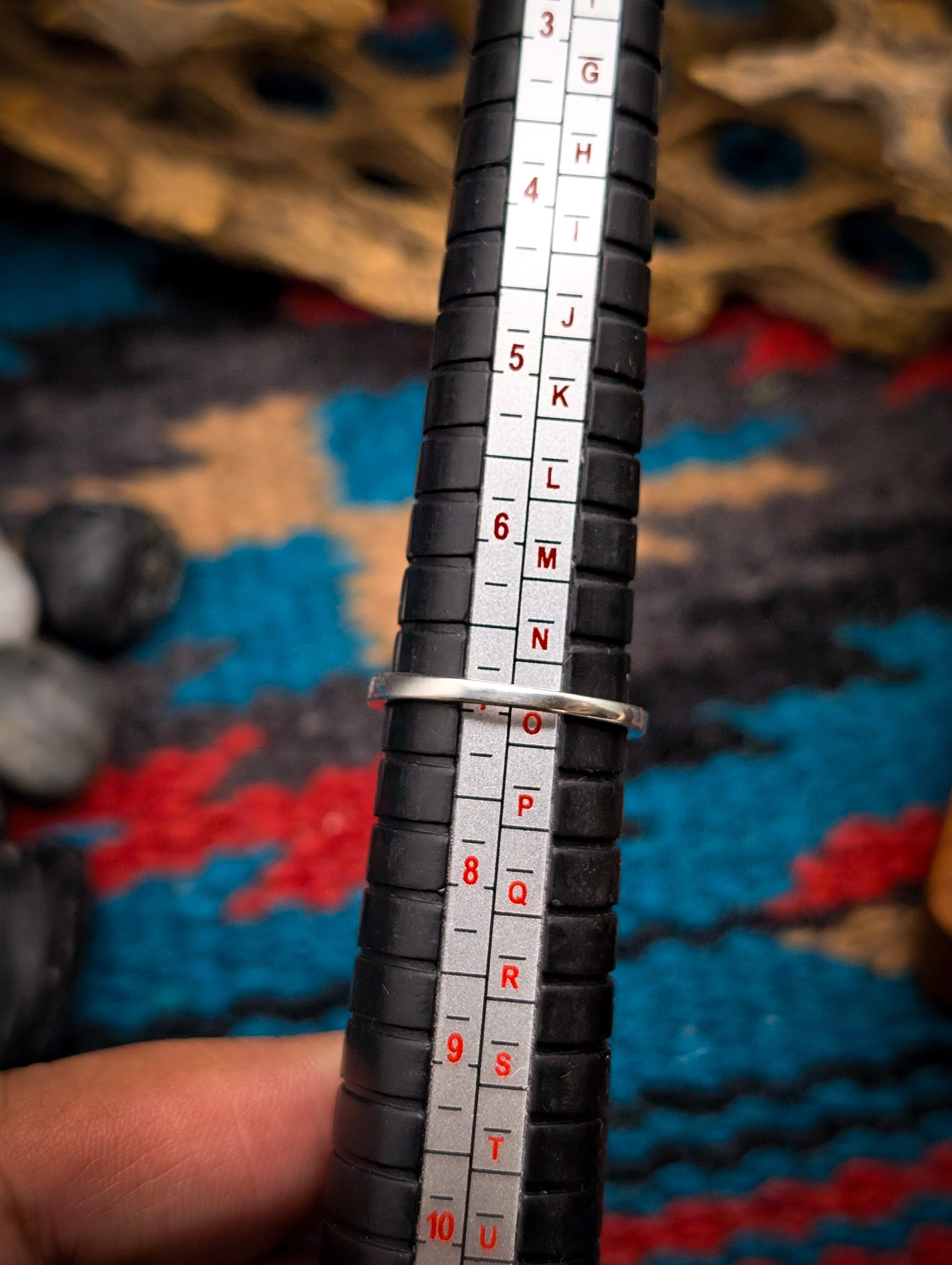 Zuni Lab Opal Inlay Sterling Silver Band Size 7