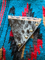 Blossom Tooled Leather & Cowhide Jewelry Pouch