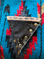 Blossom Tooled Leather & Cowhide Jewelry Pouch