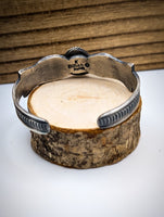 NAVAJO Kingman Turquoise and Sterling Silver Adjustable Cuff Bracelet by Kevin Billah