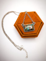 Handmade Sterling Silver Ribbon Royston Bar Necklace with Signed Nizhoni