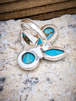 Three Stone Kingman Turquoise Sterling Silver Ring Adjustable