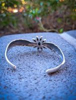 Turquoise Feather Cuff Bracelet | 925 Sterling Silver