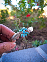 Turquoise Feather Cuff Bracelet | 925 Sterling Silver