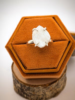 Moonstone Raw Freeform Sterling Silver Band Size 12.25