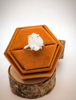 Moonstone Raw Freeform Sterling Silver Band Size 12.25