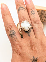 Moonstone Raw Freeform Sterling Silver Band Size 12.25