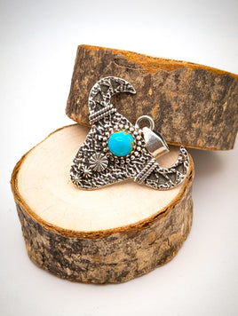 Kingman Turquoise Bull Pendant | 925 Sterling Silver