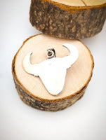 Kingman Turquoise Bull Pendant | 925 Sterling Silver