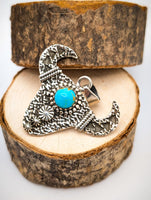 Kingman Turquoise Bull Pendant | 925 Sterling Silver