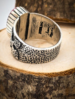 Purple Spiny Oyster Oval Cigar Band Sterling Silver Ring Size 9.5 (will fit like an 8.5)