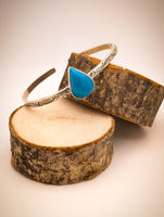 Turquoise Teardrop Cuff Bracelet | 925 Sterling Silver