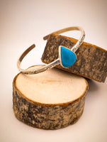 Turquoise Teardrop Cuff Bracelet | 925 Sterling Silver