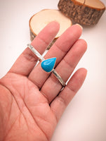 Turquoise Teardrop Cuff Bracelet | 925 Sterling Silver
