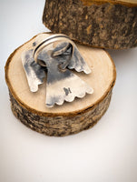 Navajo Turquoise Thunderbird Sterling Silver Ring Size Adjustable