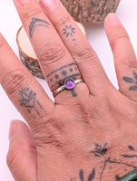 Purple Amethyst Sterling Silver Ring 8.5