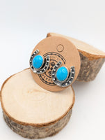 Handmade Sterling Silver Turquoise Horseshoe Stud Earrings