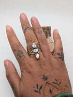 Triple Stone Wild Horse Jasper Sterling Silver Ring Size 9