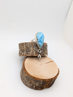 Larimar Teardrop Sterling Silver Ring size 8.25