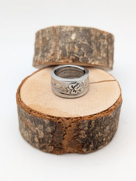 Silver Spoon Ring, National Stainless size 6.25