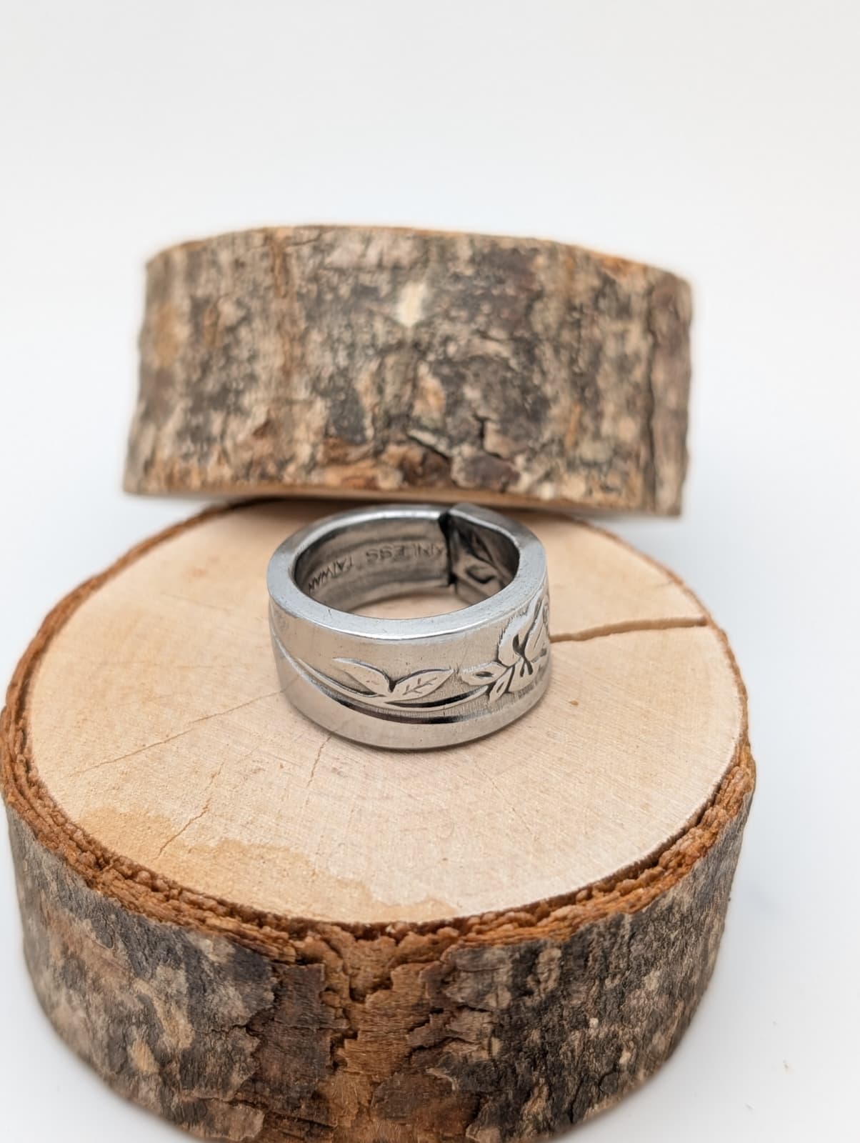 Silver Spoon Ring, National Stainless size 6.25