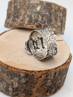 Kingman Turquoise Thunderbird Sterling Silver Ring size 8